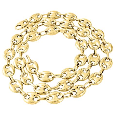 gucci gold chain necklace womens|puffed Gucci link gold chain.